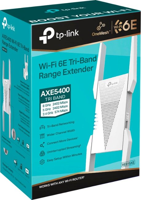 TP-Link - AXE5400 Tri-Band Mesh Wi-Fi 6E Range Extender - White_3
