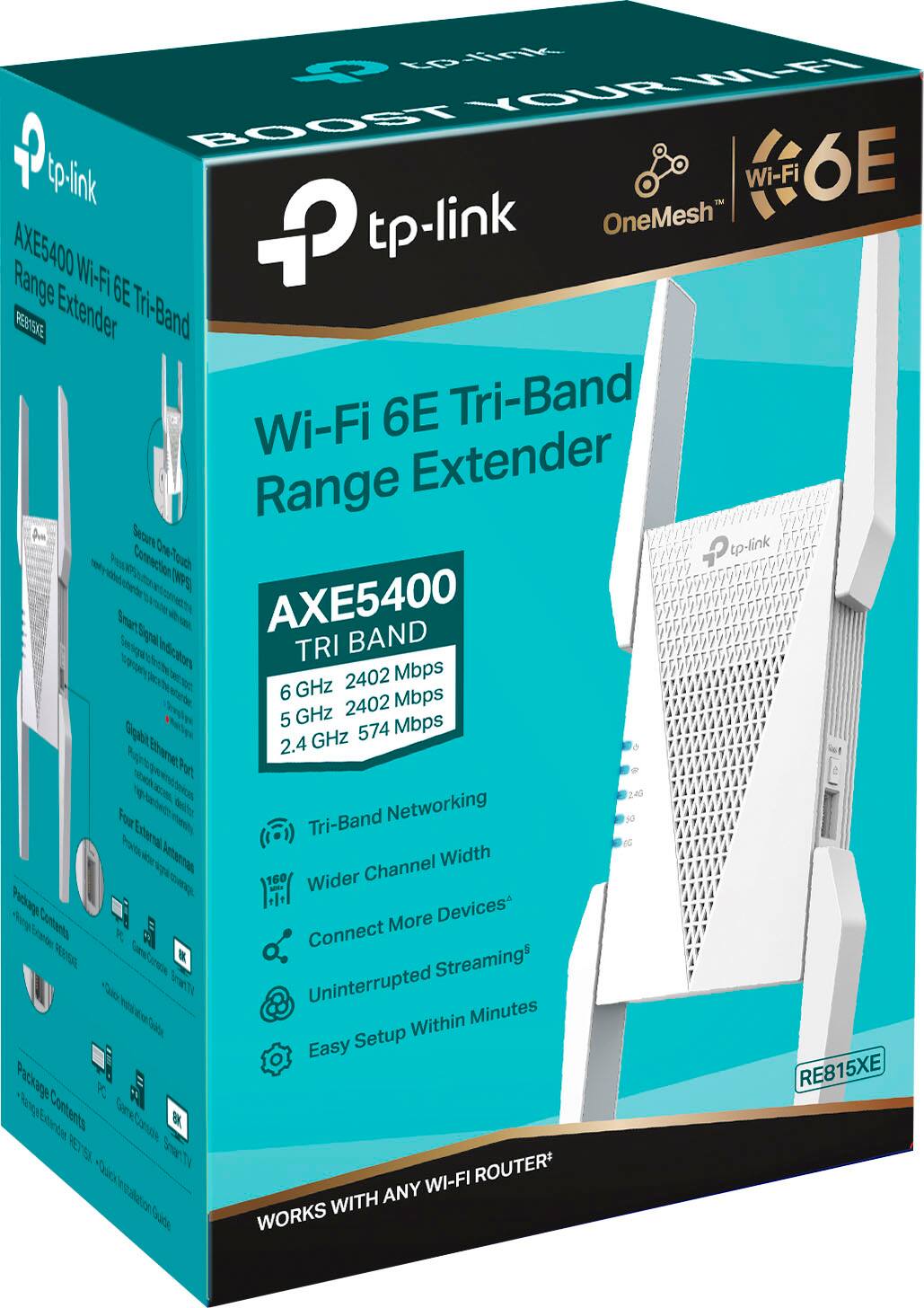 Customer Reviews TP Link AXE5400 Tri Band Mesh Wi Fi 6E Range Extender 