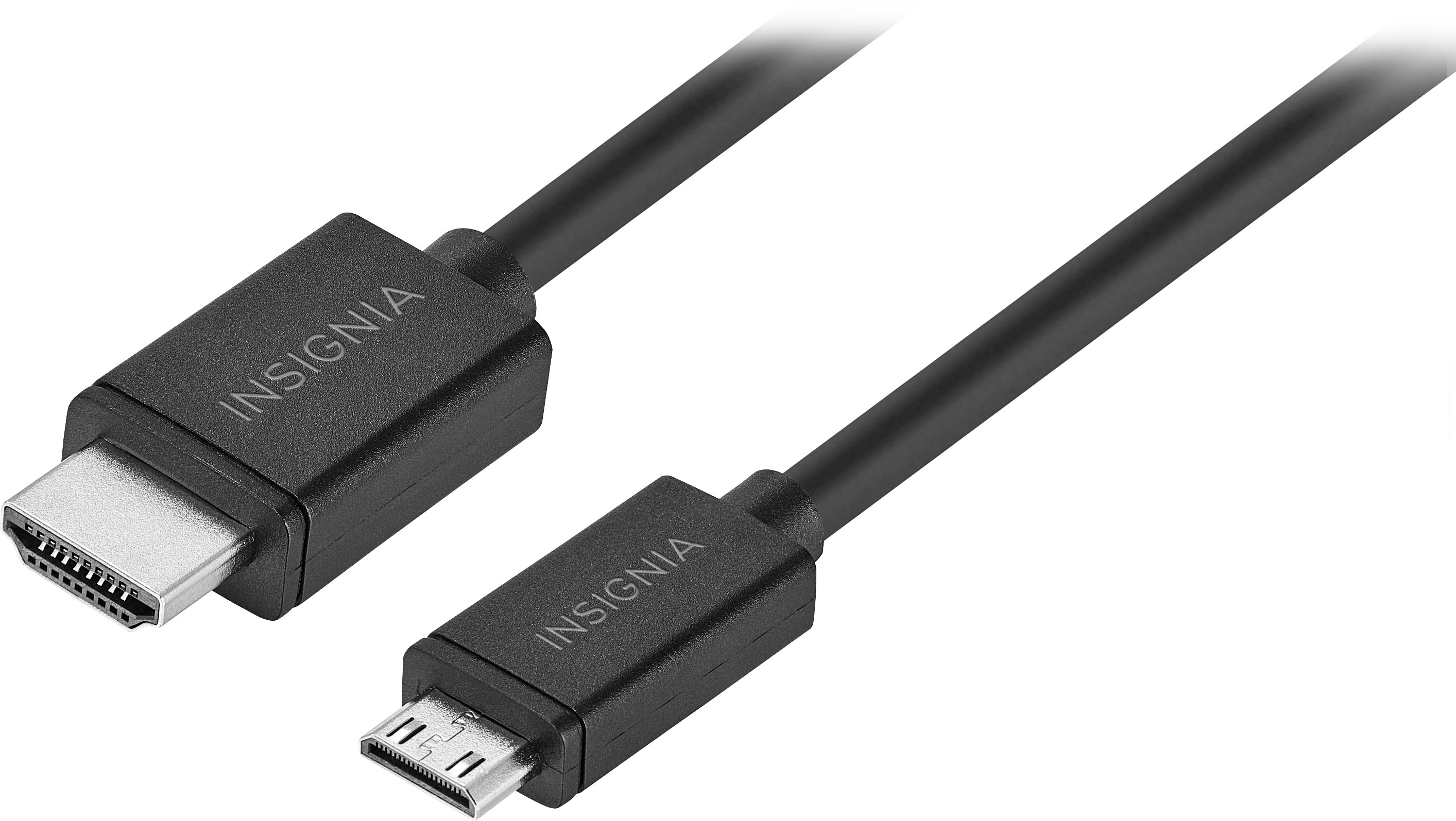 Left View: Insignia™ - 4' High-Speed HDMI-to-Mini HDMI Cable - Black