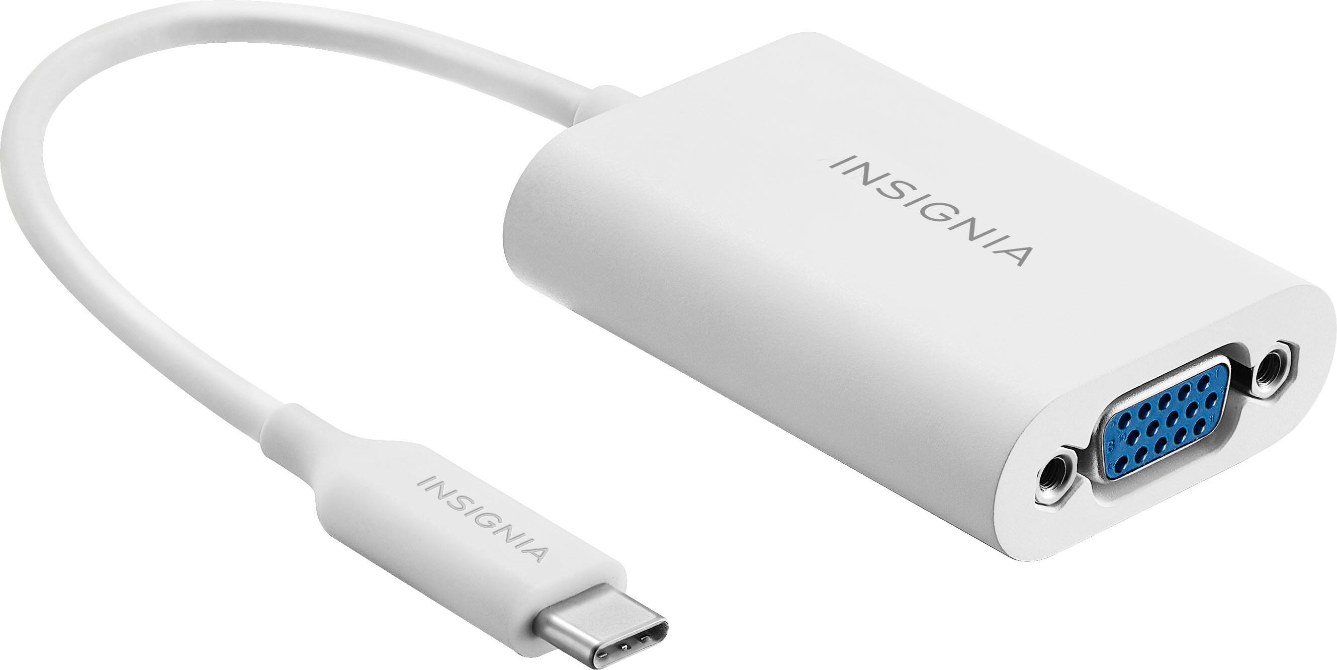 Angle. Insignia™ - USB-C-to-VGA Adapter - White.