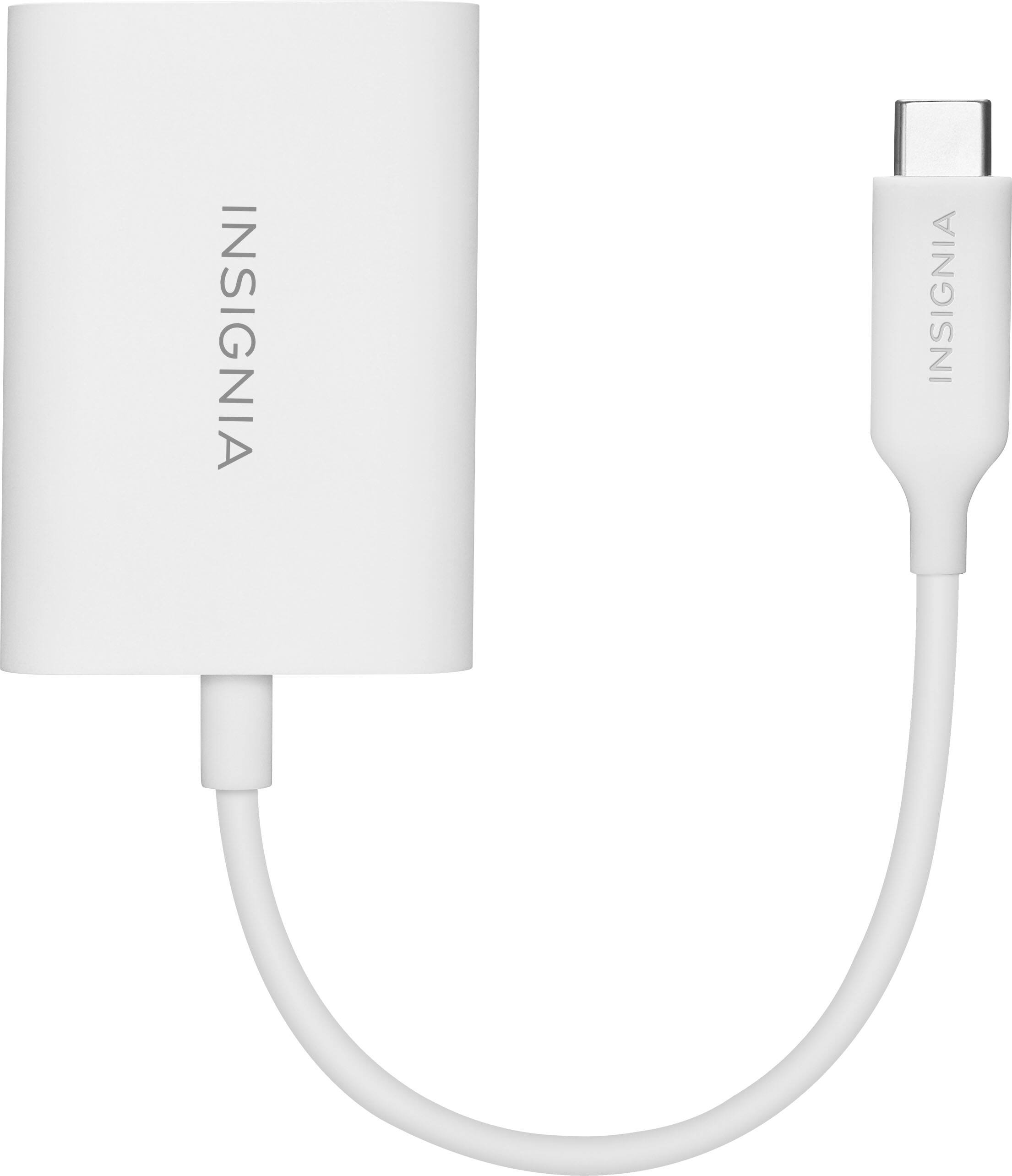 Left. Insignia™ - USB-C-to-VGA Adapter - White.