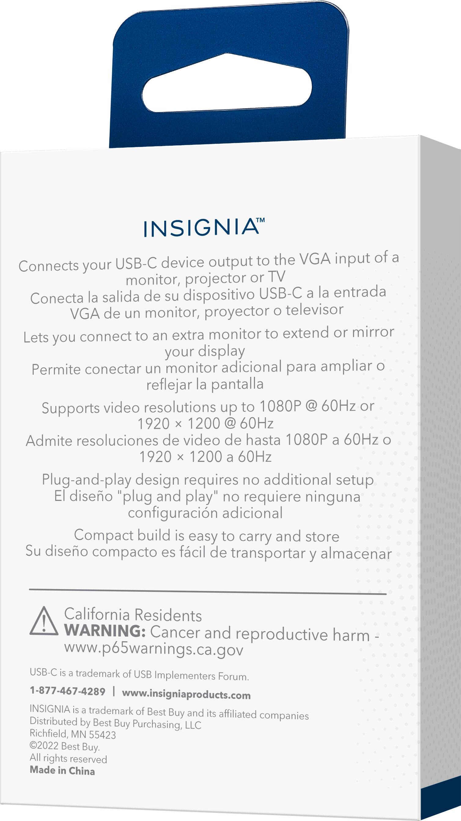 Alt View 13. Insignia™ - USB-C-to-VGA Adapter - White.