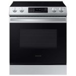 Front. Samsung - 6.3 cu. ft. Smart Slide-in Electric Range with Air Fry and Convection - Stainless Steel.