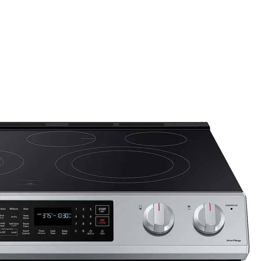 Alt View 14. Samsung - 6.3 cu. ft. Smart Slide-in Electric Range with Air Fry and Convection - Stainless Steel.