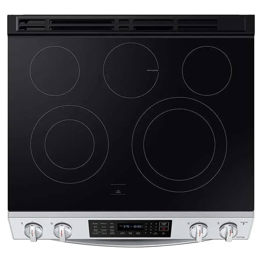 Alt View 15. Samsung - 6.3 cu. ft. Smart Slide-in Electric Range with Air Fry and Convection - Stainless Steel.