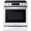 Samsung - BESPOKE 6.3 cu. ft. Smart Front Control Slide-In Electric Range with Air Fry & Wi-Fi - White Glass