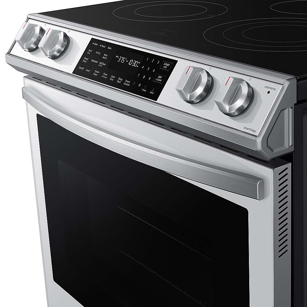Shop Samsung Side-by-Side Refrigerator Air Fry Convection Oven Slide-In  Electric Range Suite in Fingerprint Resistant Stainless Steel at