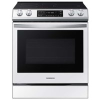 Samsung - BESPOKE 6.3 cu. ft. Smart Rapid Heat Induction Slide-in Range with Air Fry & Convection+ - White Glass - Front_Zoom