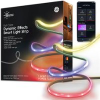 GE - CYNC 16 foot Indoor Bluetooth/Wi-Fi Color Changing Smart LED Light Strip - Full Color - Front_Zoom