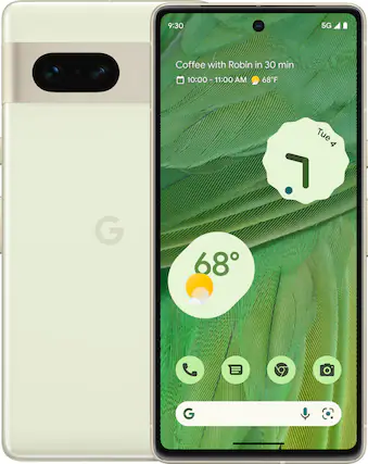 Front. Google - Pixel 7 128GB (Unlocked) - Lemongrass.