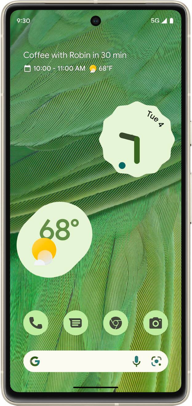 Left. Google - Pixel 7 128GB (Unlocked) - Lemongrass.
