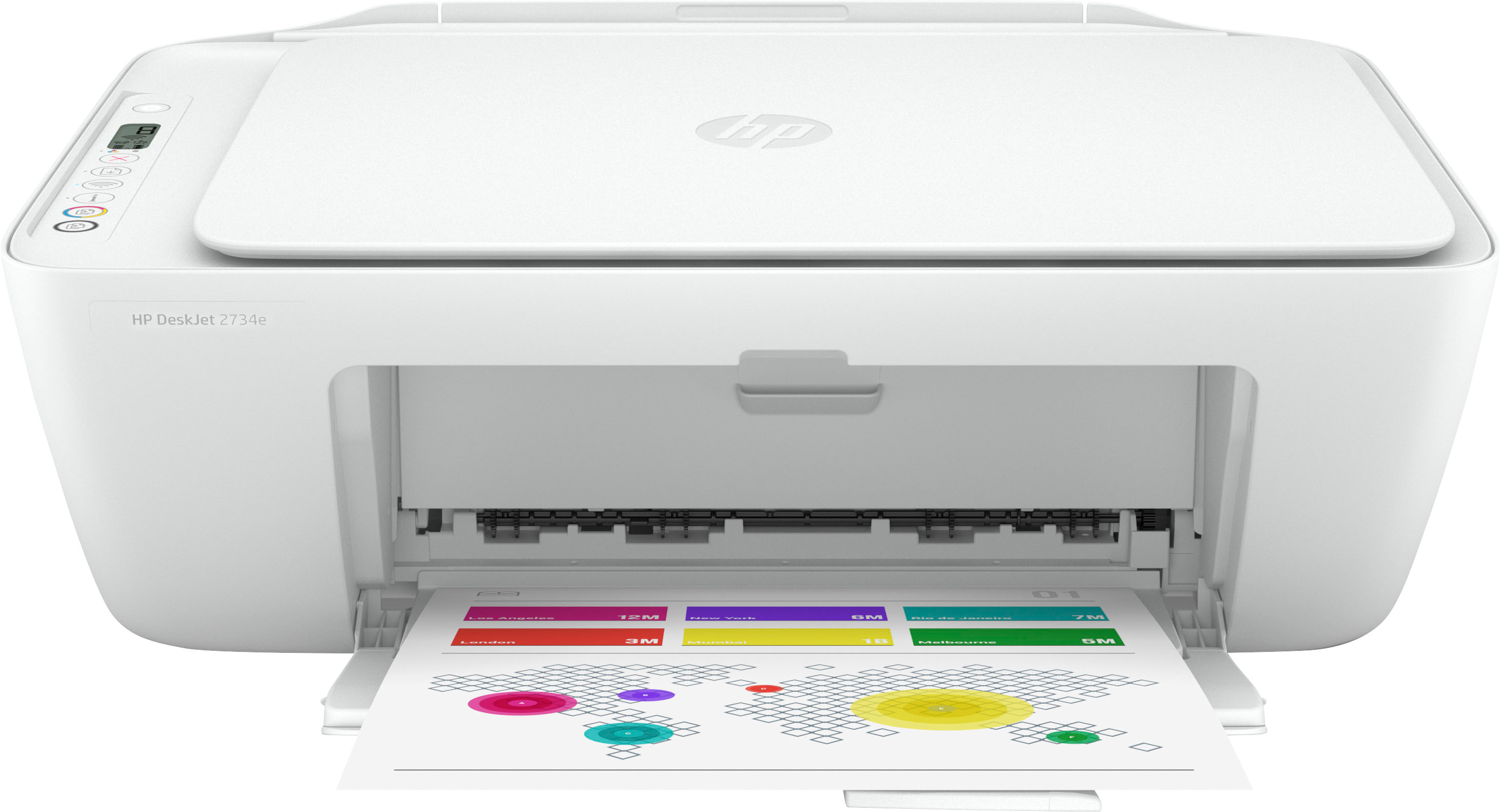 Neem de telefoon op ademen investering HP DeskJet 2734e Wireless All-In-One Inkjet Printer with 9 months of  Instant Ink included from HP+ White DeskJet 2734e - Best Buy