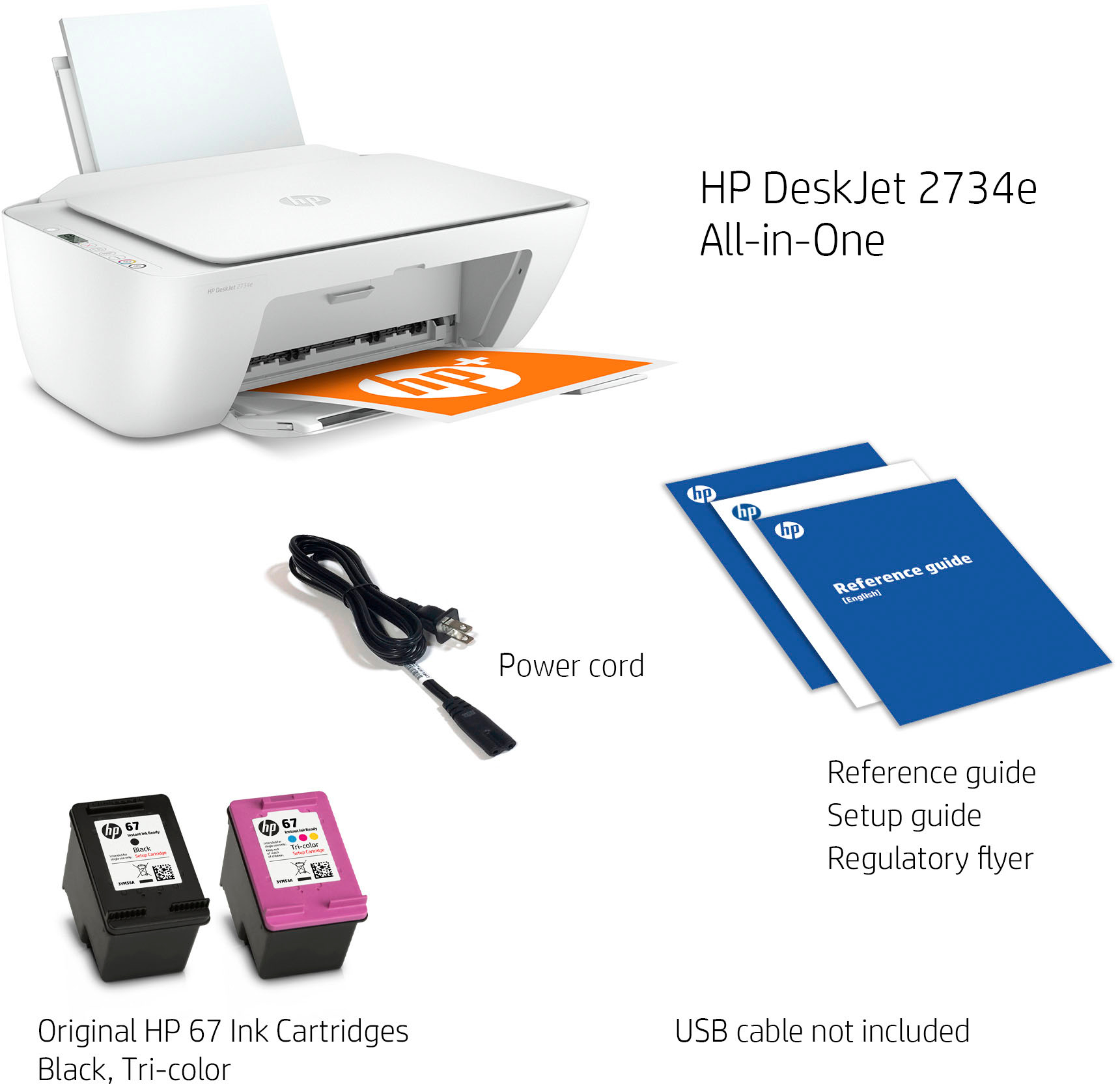 HP DeskJet 2734e Wireless All-In-One Inkjet Printer with 3 months of  Instant Ink included from HP+ White DeskJet 2734e - Best Buy