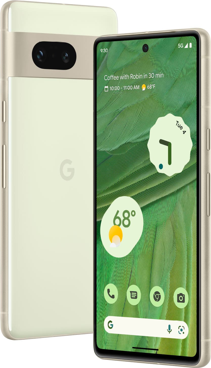 Alt View 2. Google - Pixel 7 256GB (Unlocked) - Lemongrass.