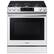 Front. Samsung - BESPOKE 6.0 cu. ft. Smart Front Control Slide-In Gas Range with Air Fry & Wi-Fi - White Glass.