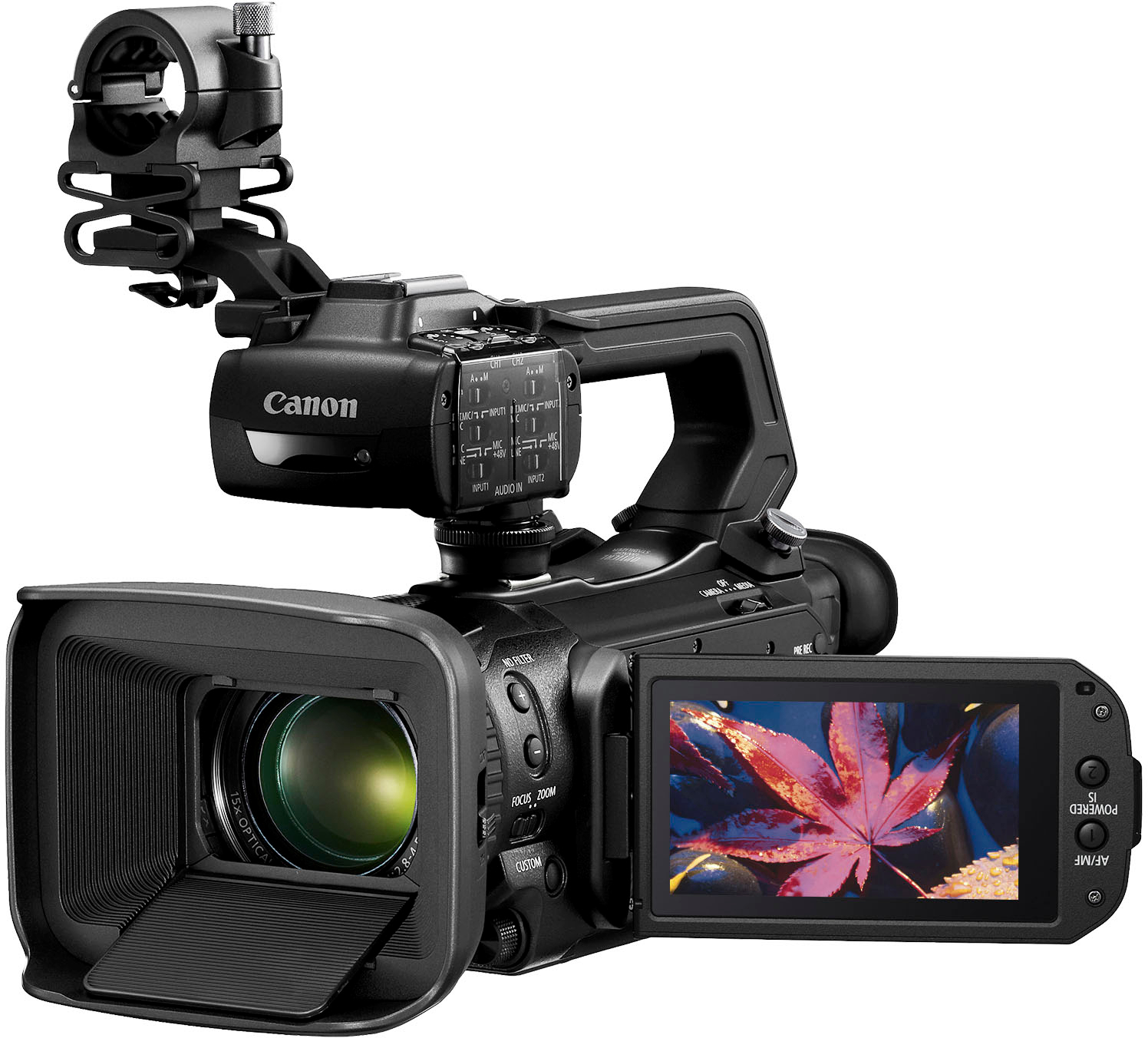 Left View: Canon - XA75 Professional Camcorder - Black