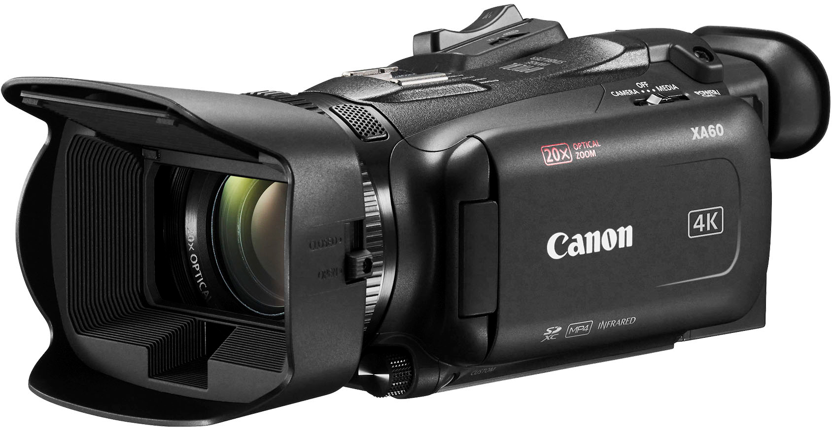Left View: Canon - XA60 Professional Camcorder - Black