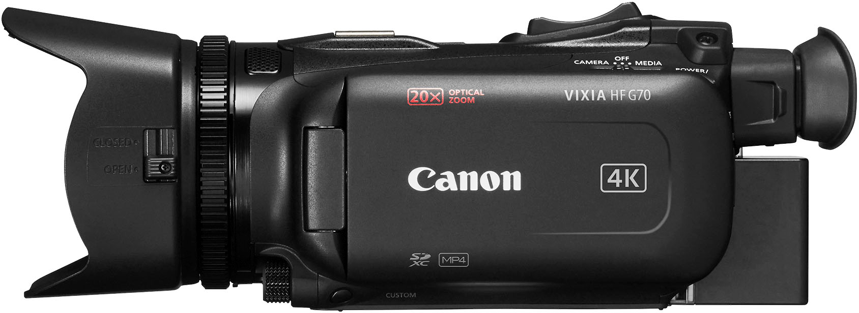 Left View: Canon - VIXIA HF G70 4K - Black