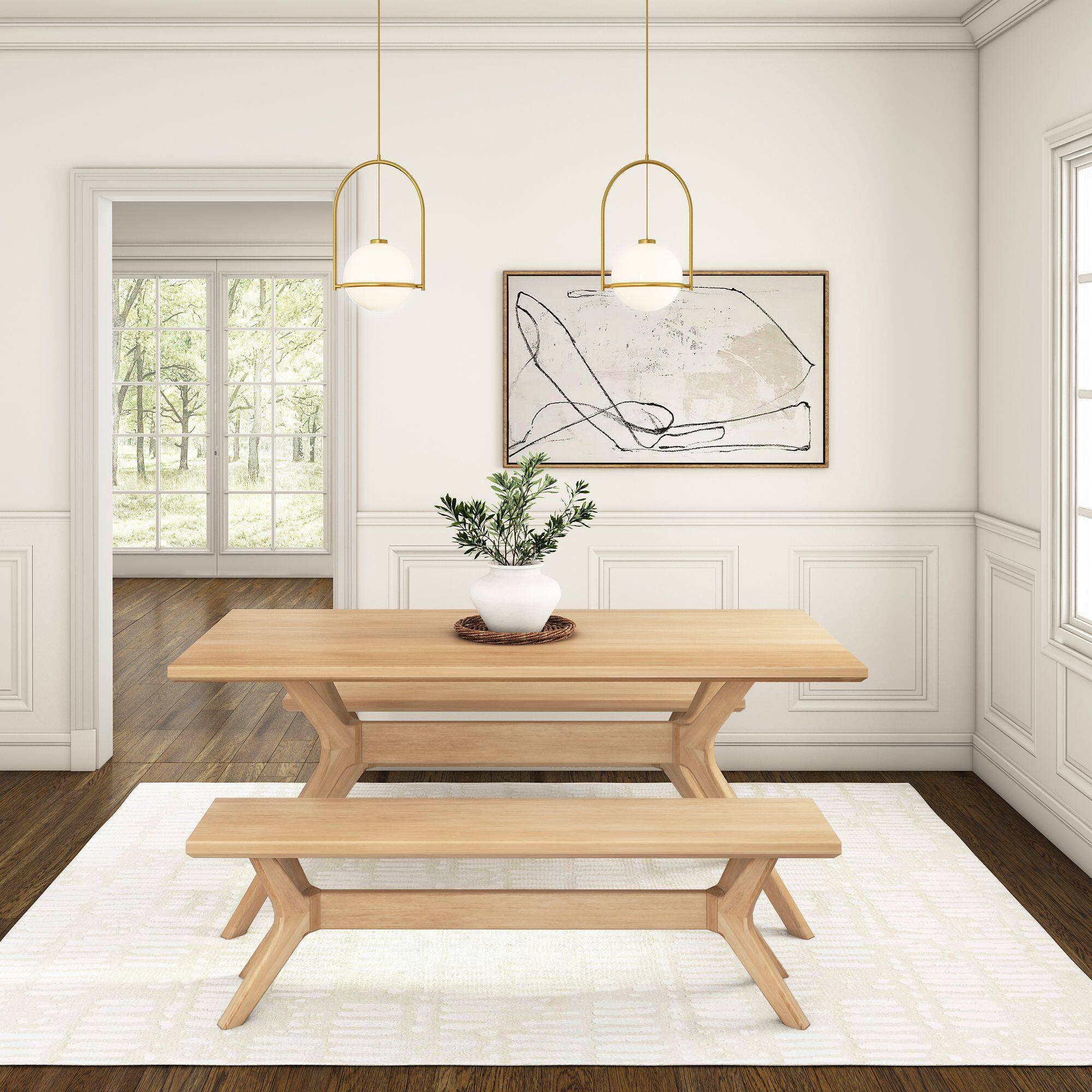 Alt View 5. Plank+Beam - Verso Dining Room Bench (60in / 1520mm), Blonde - Blonde.