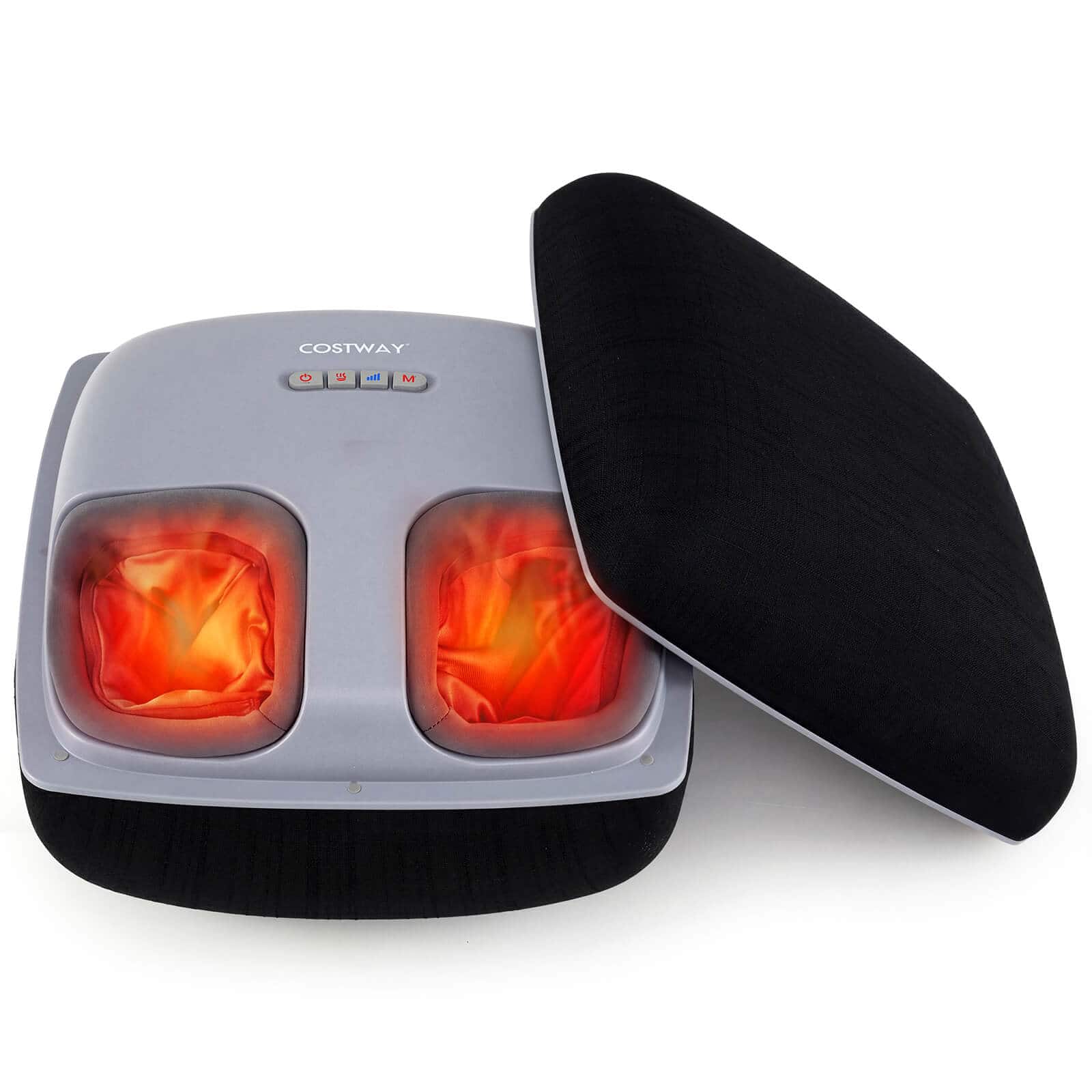 Costway - Shiatsu Foot Massager with Heat, 3-Level Deep Kneading & Air Compression, Timer - Black