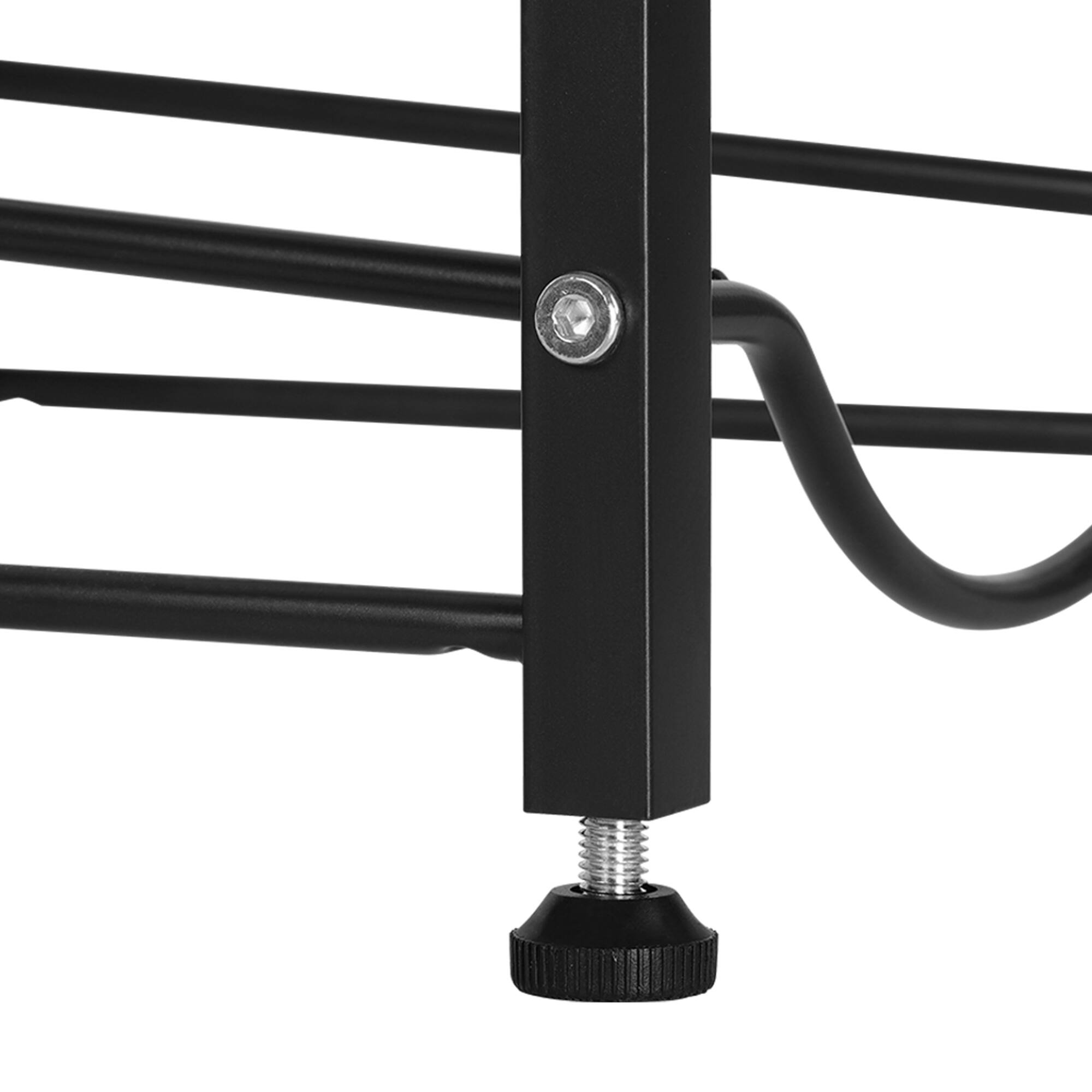 Left. Oumilen - Black 4-Tier Square Tube Water Bottle Rack, Heavy Duty 5 Gallon Water Jug Storage Holder with Adjustable Feet - Black.