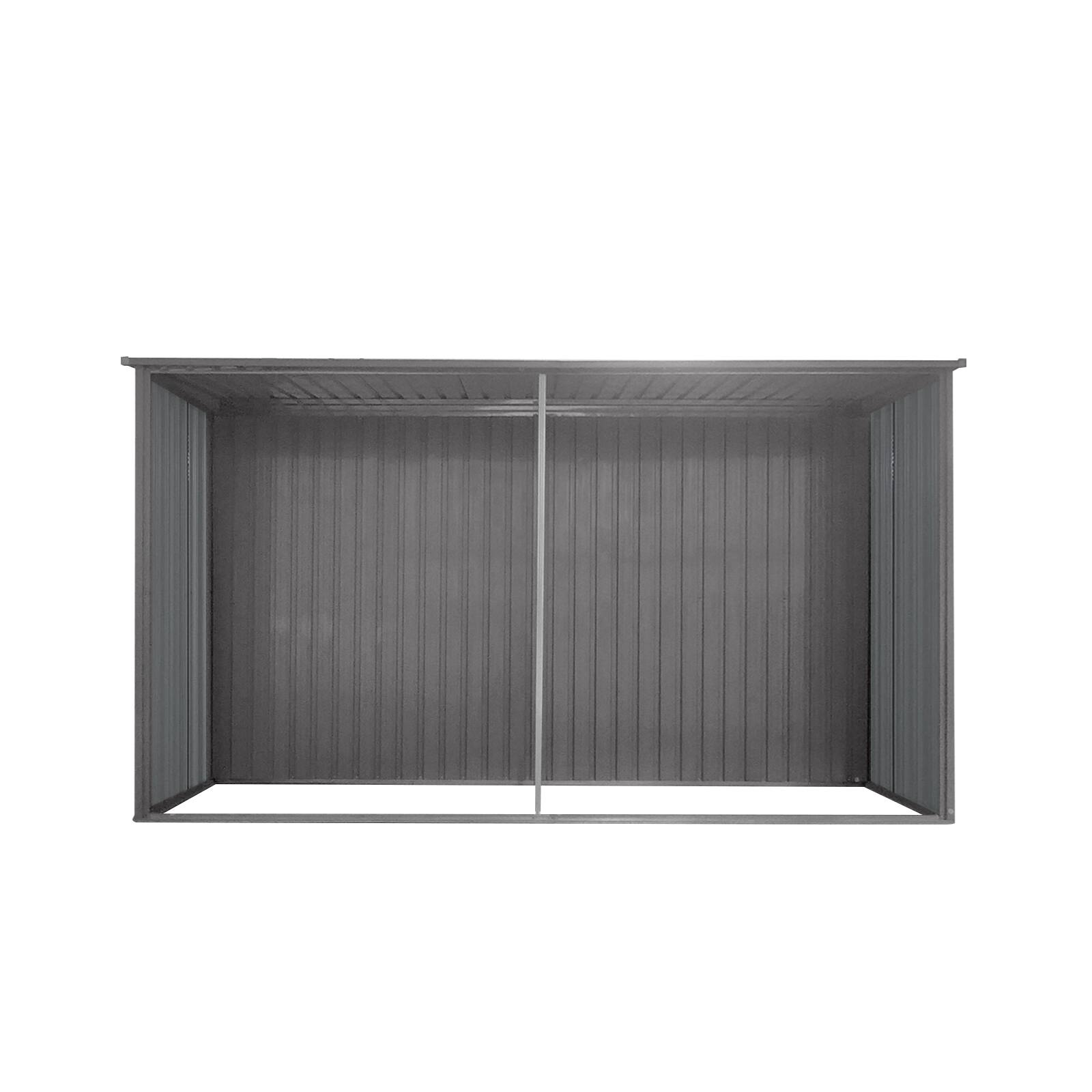 Alt View 5. Mondawe - 14x12 Ft Outdoor Storage Shed with Tool Space and Firewood Storage - Grey.