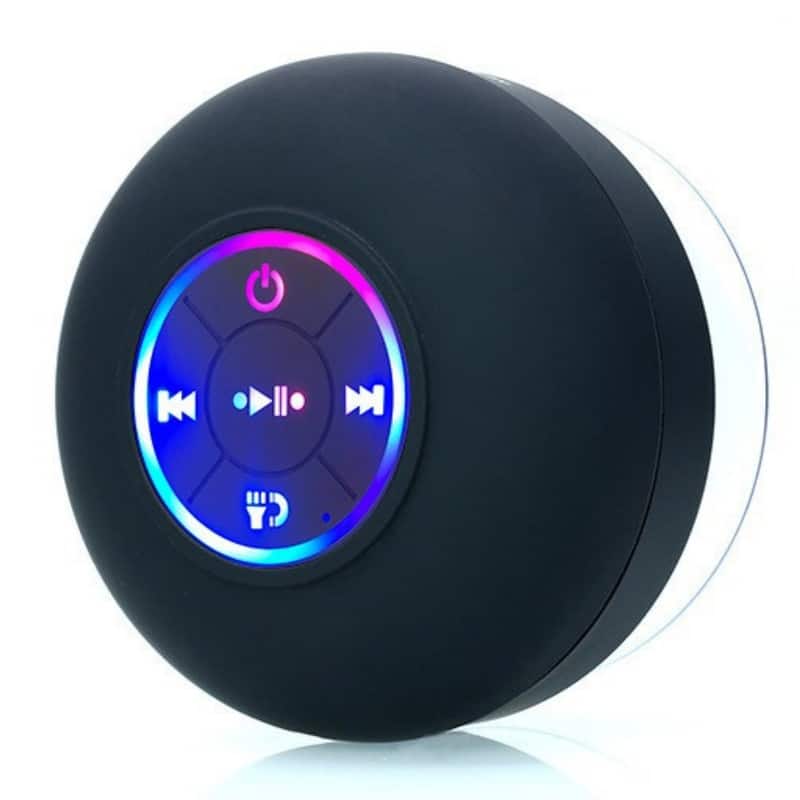 SKRAN - Waterproof Shower Bluetooth Speaker - with Suction Cup & LED Light Portable & Easy to Use for Bathroom, Pool & Beach