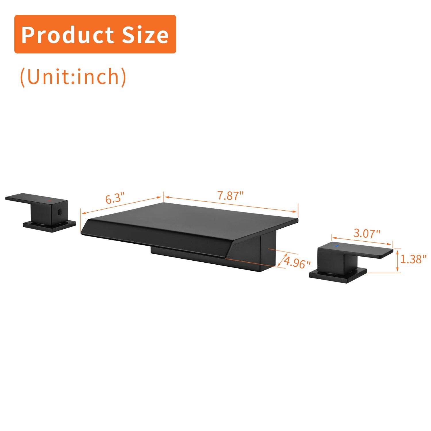 Product Size (Unit: inch)  
6.3" x 7.87" x 4.96" x 3.07" x 1.38"