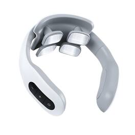 Cluzine - Neck Massager with 6 Modes,4 Electrodes & 38-42℃ Heat Therapy, Portable TENS Cervical Massager