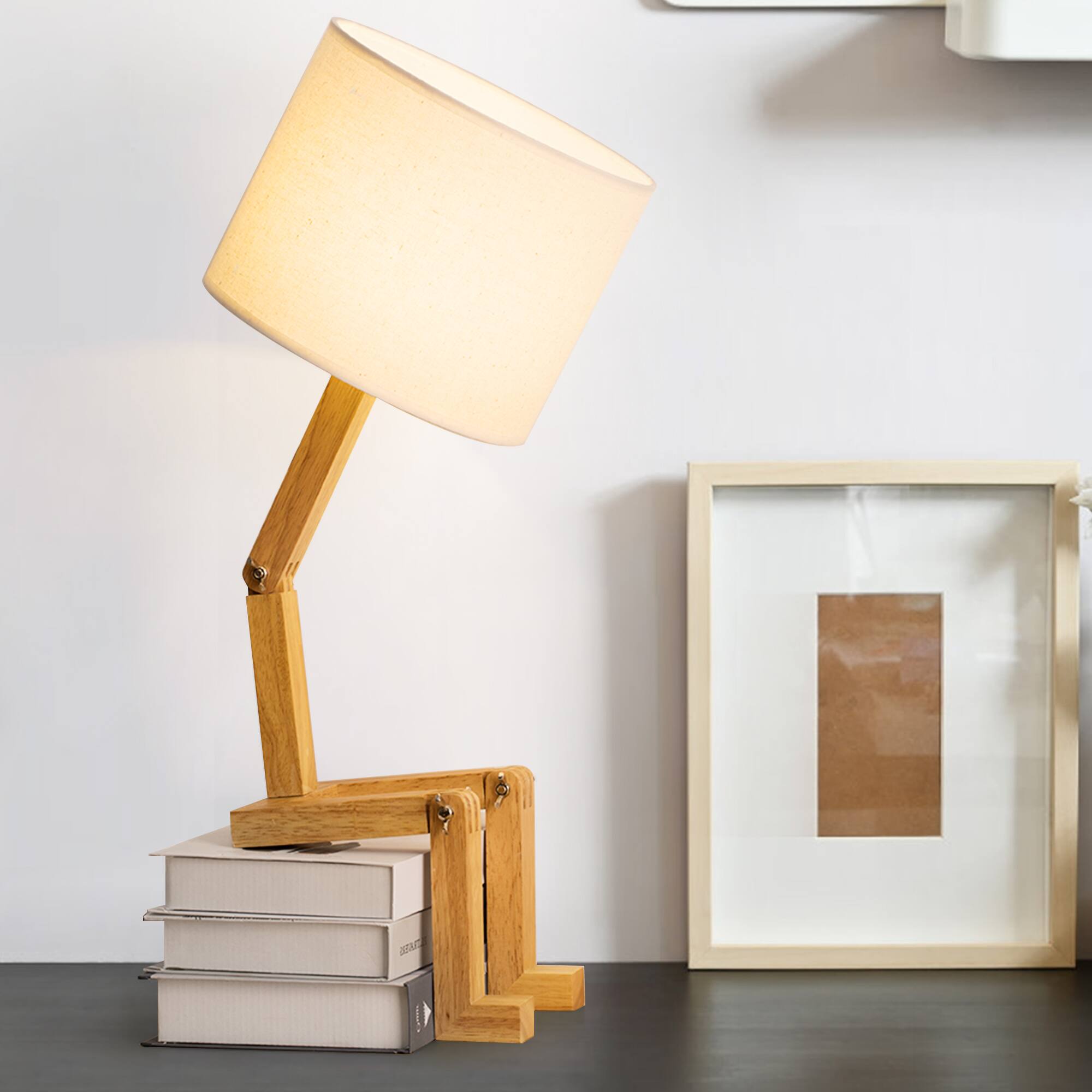 Oumilen - Humanoid Solid Wood Adjustable Table Lamp