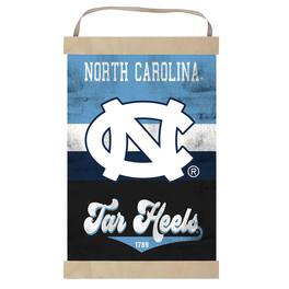 Jardine - North Carolina Tar Heels Retro Logo Banner Sign - Light Blue