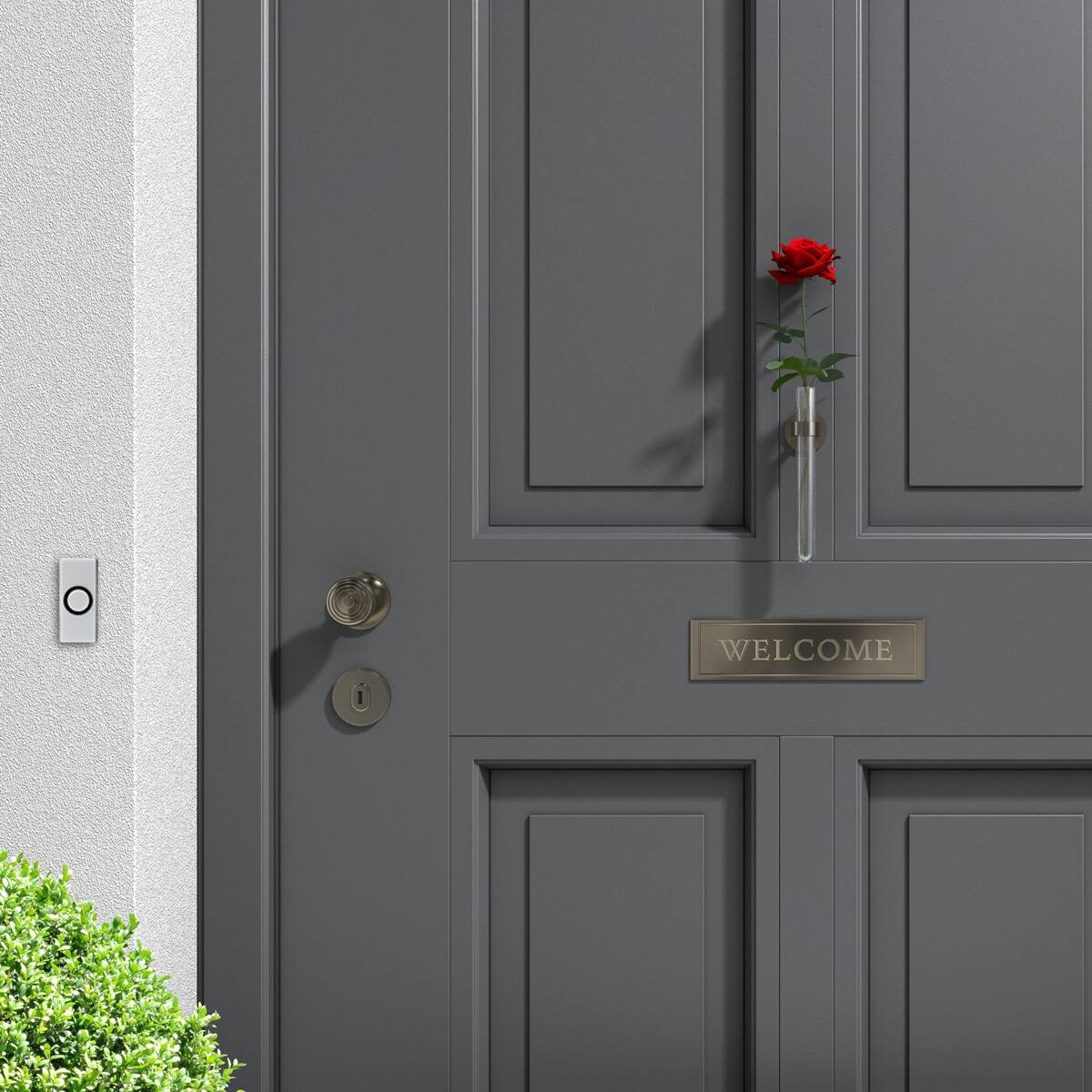 Alt View 1. IQ America - IQ America Contemporary White Non-Lit Pushbutton Doorbell - White.