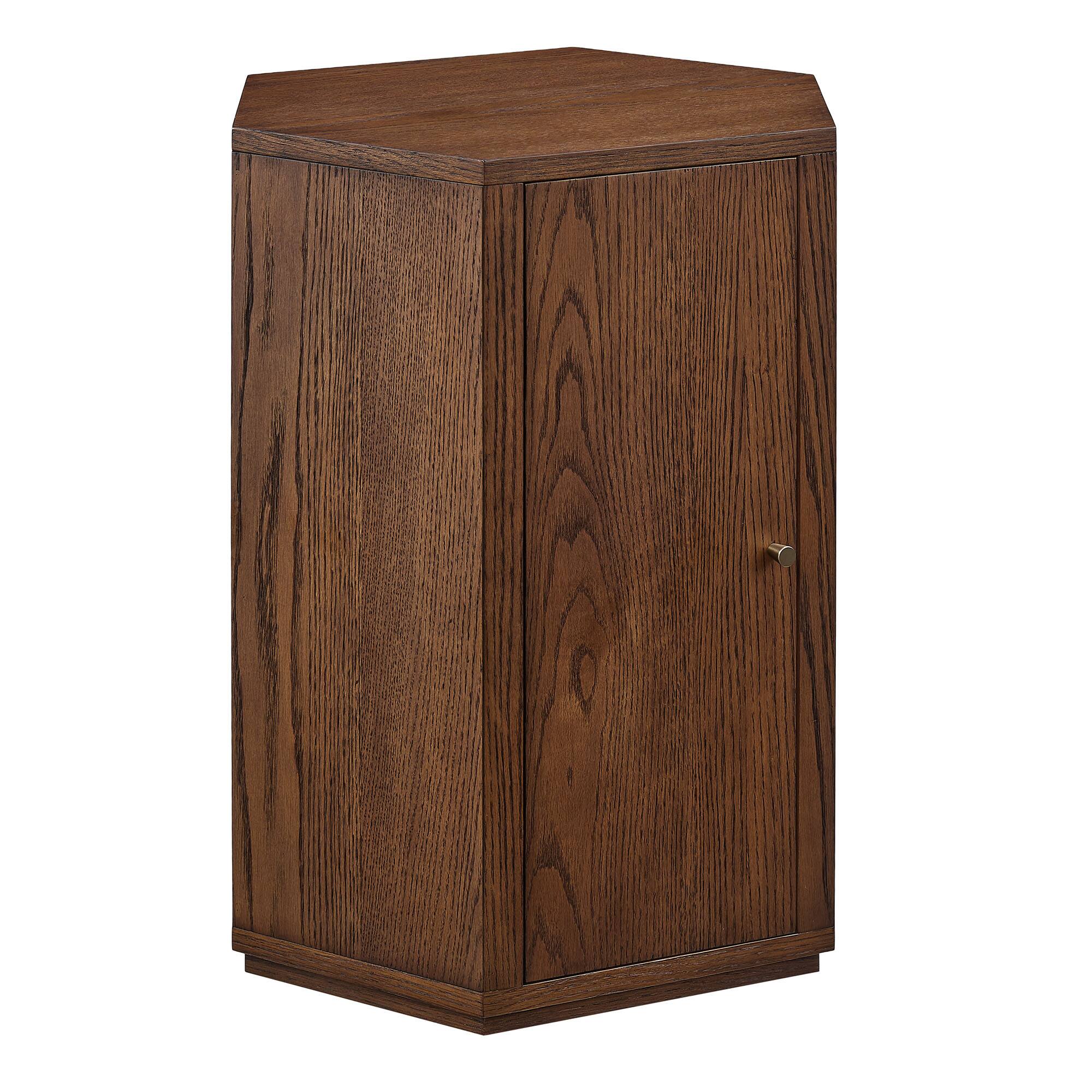 Angle. Modway - Kade Faceted Wood Side Table by Modway - Walnut.