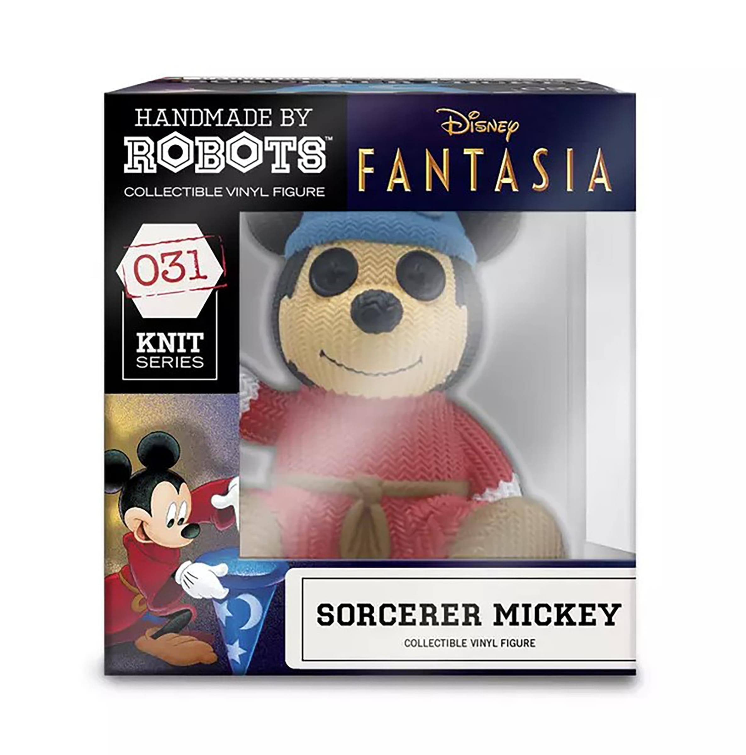 HANDMADE BY ROBOTS  
COLLECTIBLE VINYL FIGURE  

031  
KNIT SERIES  

Disney FANTASIA  

SORCERER MICKEY  
COLLECTIBLE VINYL FIGURE