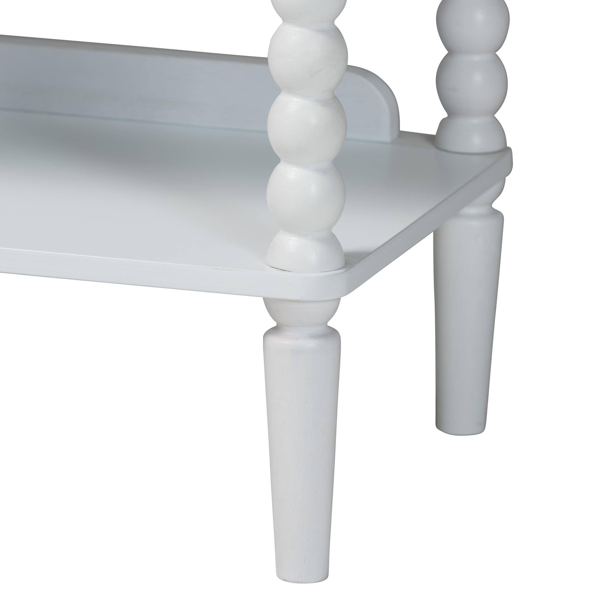 Alt View 2. Baxton Studio - Lucera Bobbin 5-Tier Display Shelf - White.