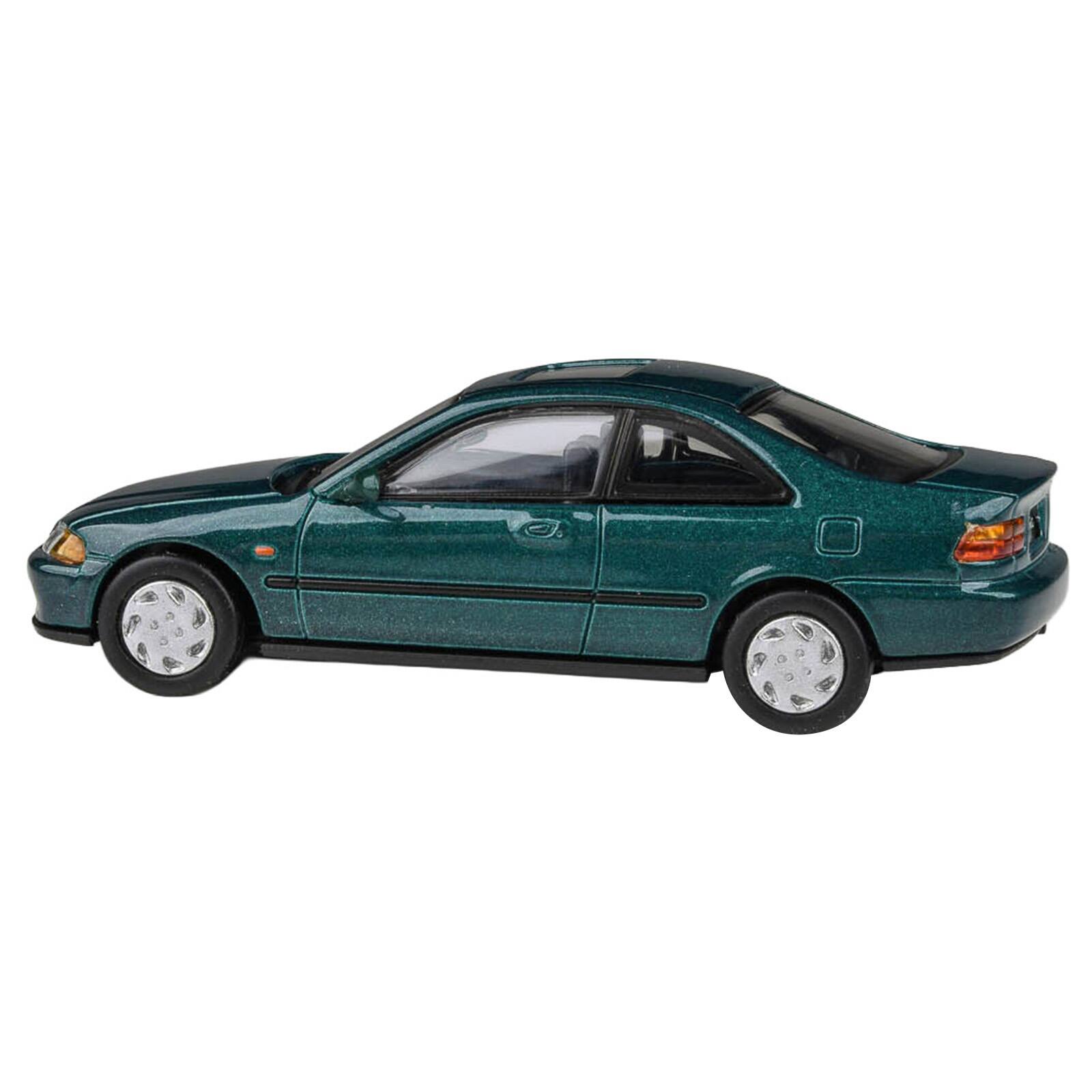 Alt View 1. Paragon - 1995 Honda Civic Coupe EJ1 Paradise Blue Green Metallic with Sunroof 1/64 Diecast Model Car by Paragon Models.