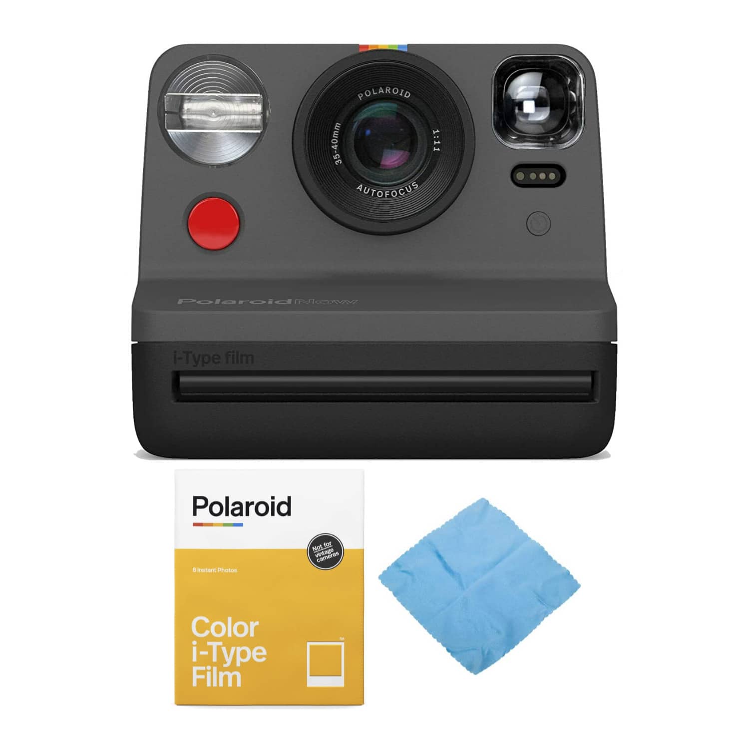 Polaroid Originals - Now Viewfinder i-Type Instant Camera (Black) Bundle with Film
