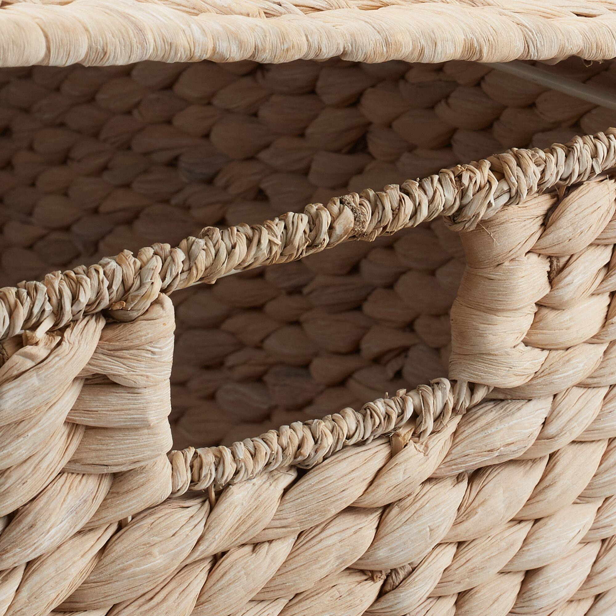 Alt View 4. Casafield - Rolling Filing Cabinet - Water Hyacinth File Organizer - Whitewash.