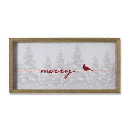 Front. The Gerson Companies - Gerson White Holiday Cardinal Wall Sign (Case of 8) - White.