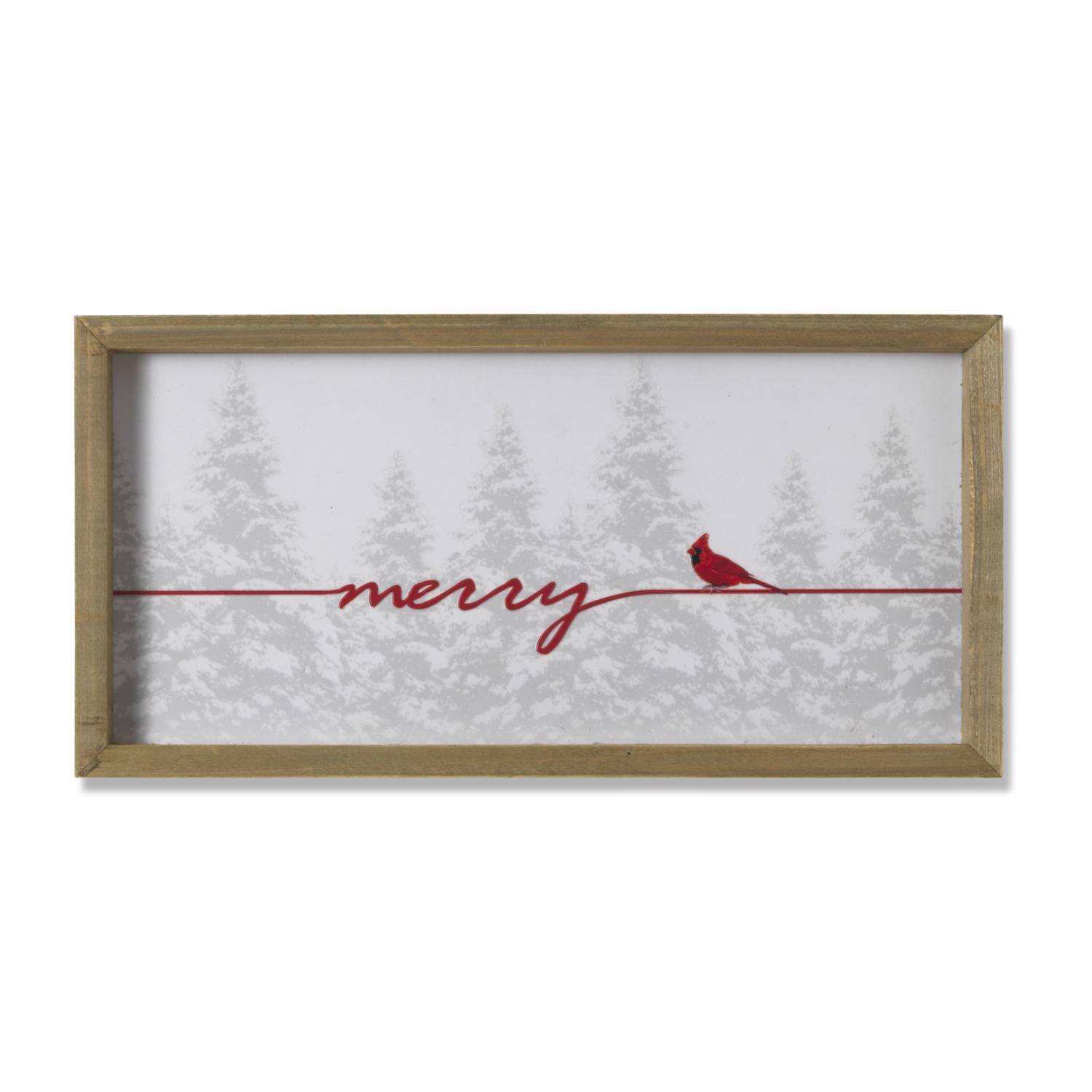 Front. The Gerson Companies - Gerson White Holiday Cardinal Wall Sign (Case of 8) - White.