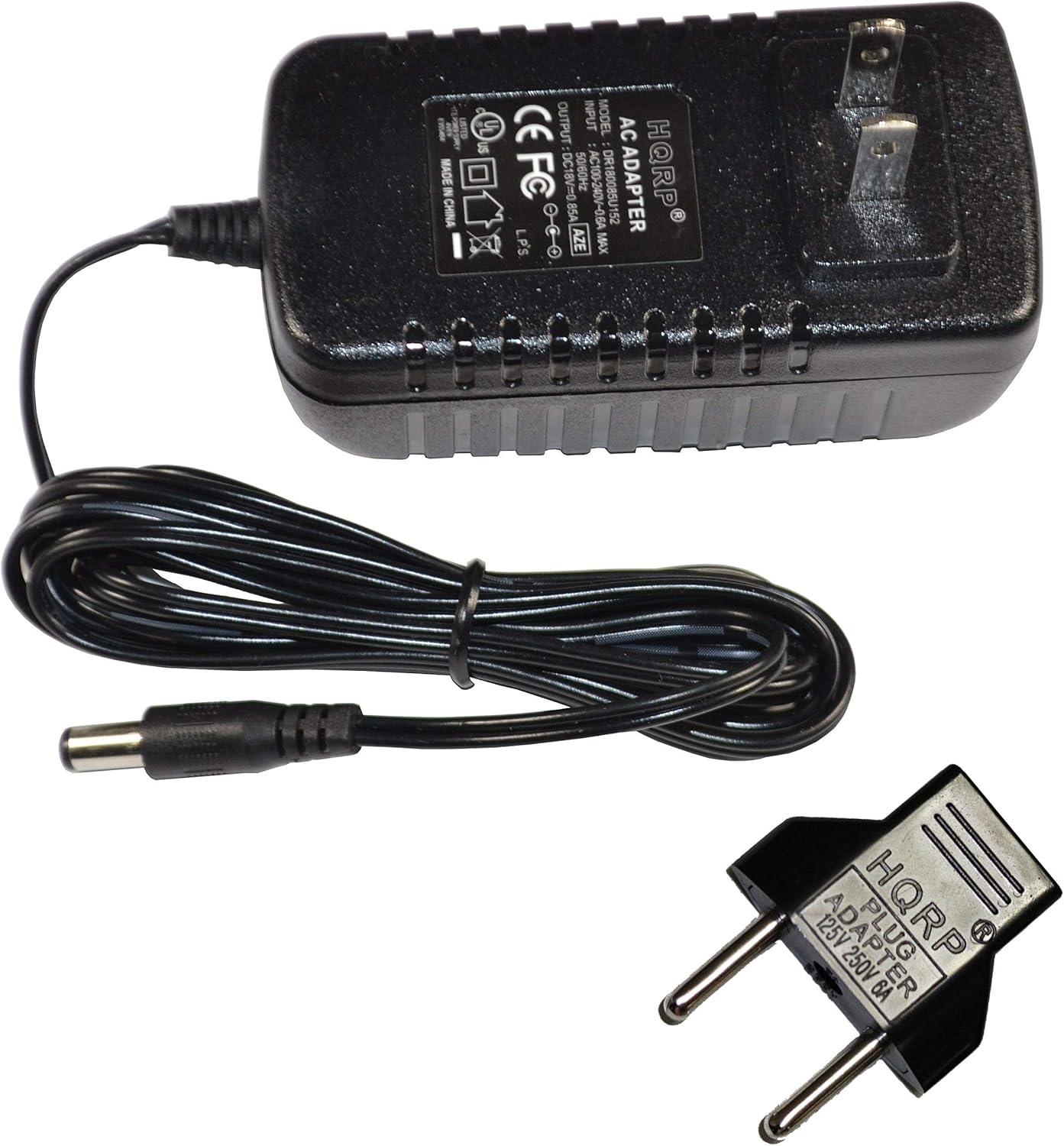 I   OUTPUT INPUT MODEL AC J .. S CEFC * DR1 MADE 2 CHINA XD OC18V=0.85A 85A 5060HZ AC100-240V-05A DR180085U152 ADAPTER HQRP 3 LP'S 0-3-O AZE MAX ADA HQRP II 125V 250V PLUG R Aa