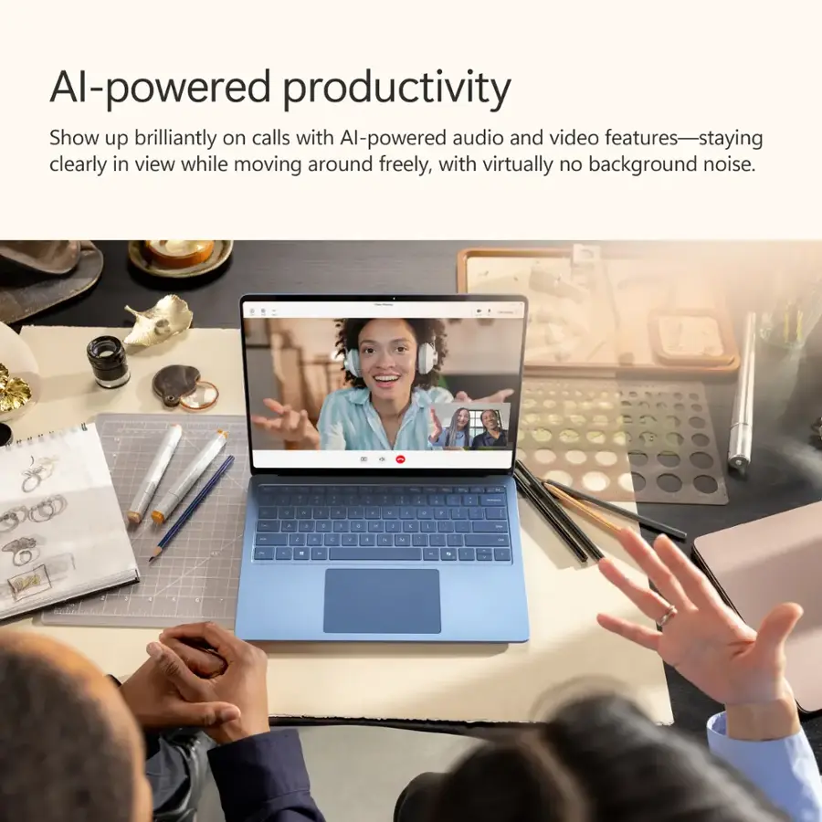 Al-powered productivity Show up brilliantly on calls with Al-powered audio and video features - staying clearly in view while moving around freely, with virtually no background noise.