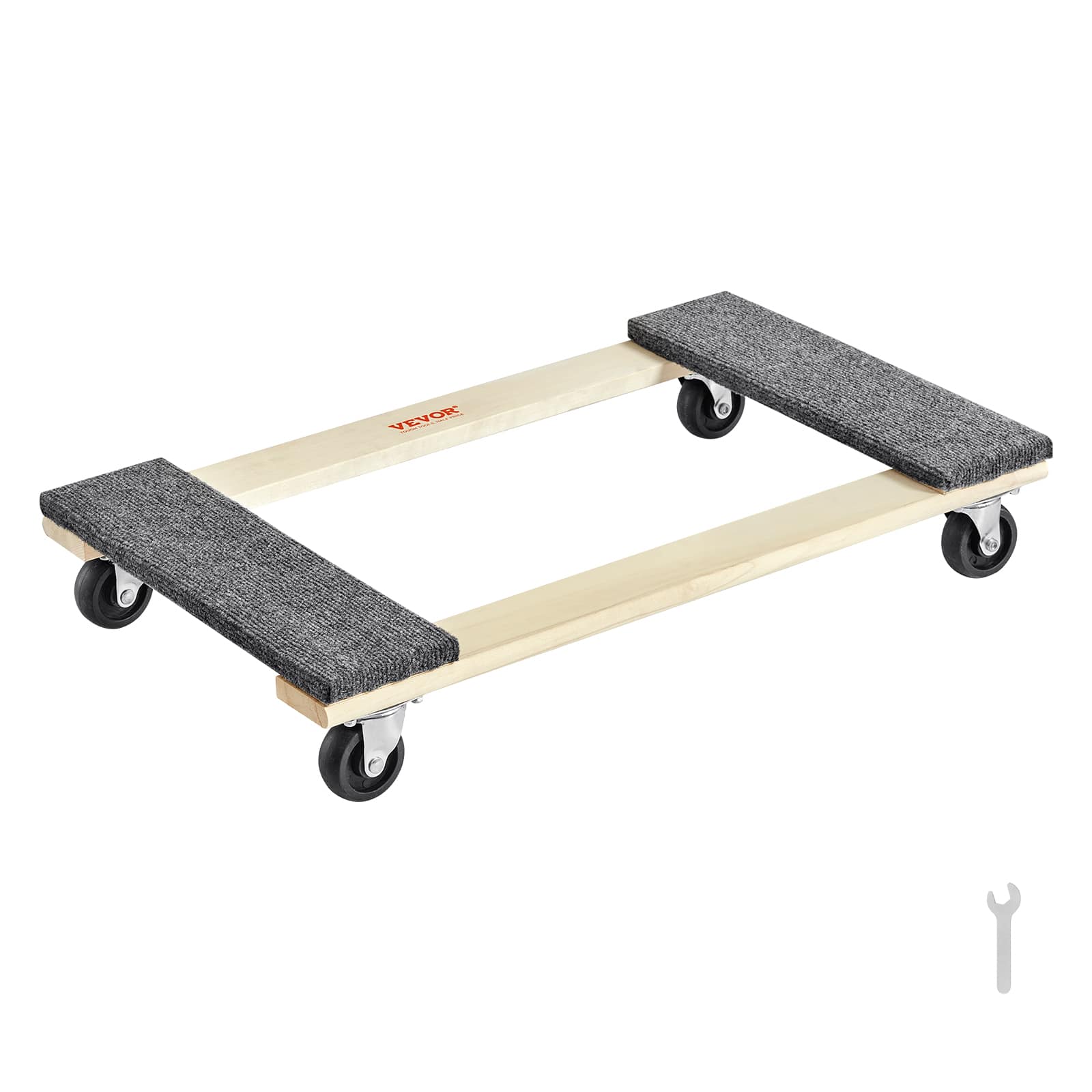 "VEVOR - Furniture Dolly, 1000 lbs Load Capacity, 18"" x 30"", 4 x 3"" PP Swivel Casters, Heavy Duty Hardwood Furniture Moving Dolly - Wood color" price history on PriceWatchPro