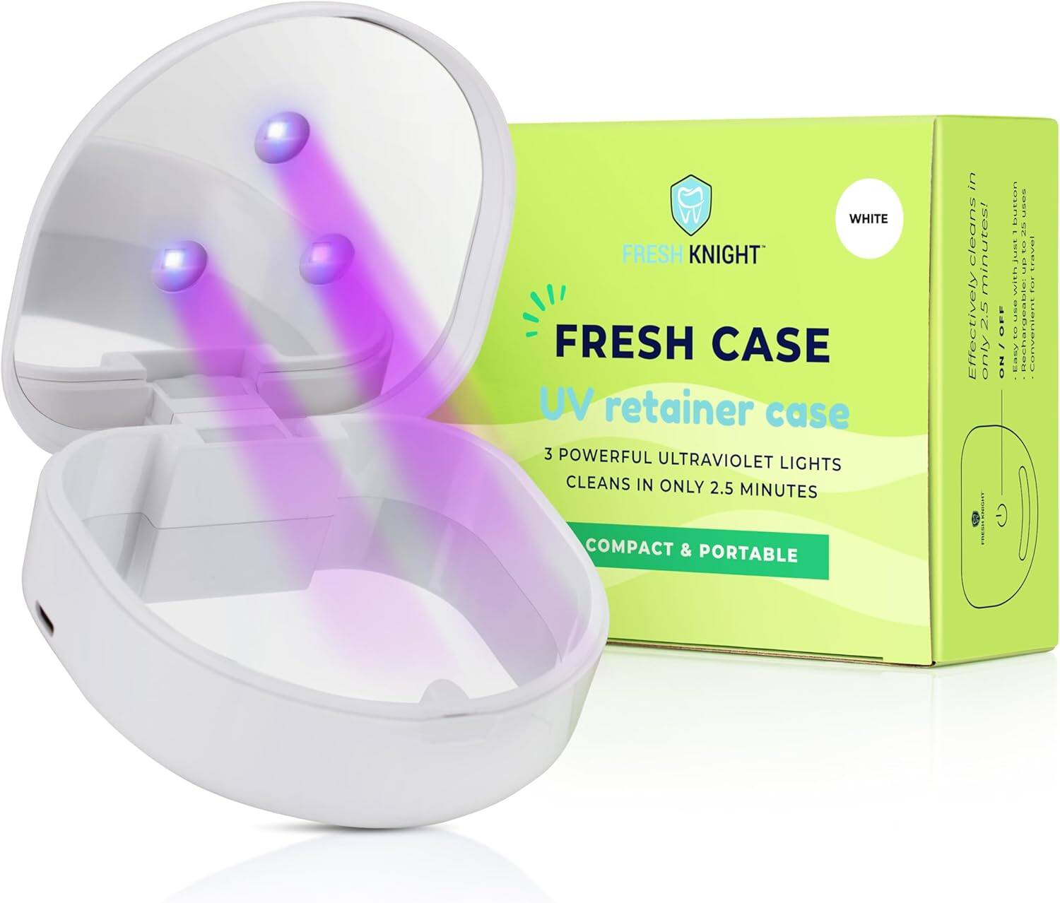 PRIMEPLUS - UV Retainer Case UVC Retainer Cleaner, Disinfects Cleans and Removes Odors, Invisalign case Mouth Guard Case - White price history on PriceWatchPro