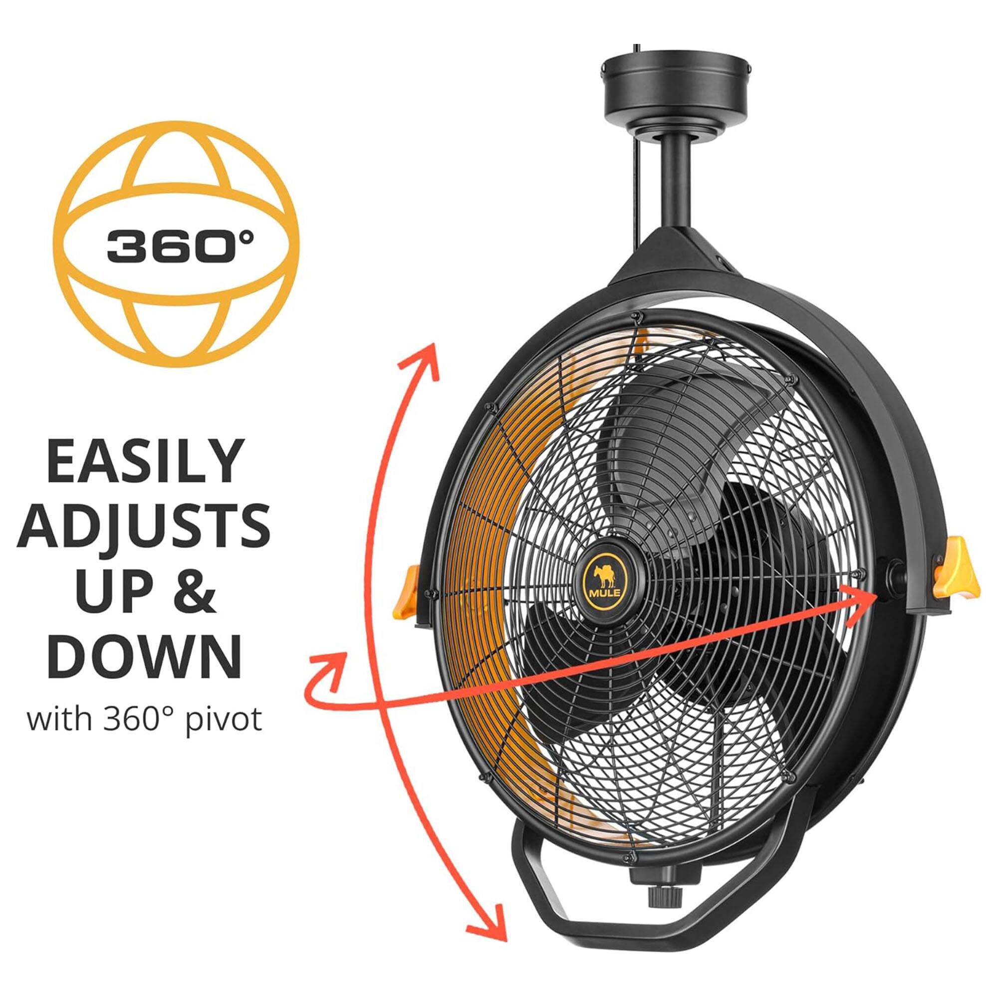 360° EASILY ADJUSTS UP & DOWN with 360° pivot