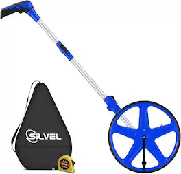 Silvel - 12 Inch Measuring Wheel, MAX9999FT Measuring Wheel in Feet and Inches, One key to Zero Rolling Tape - Blue