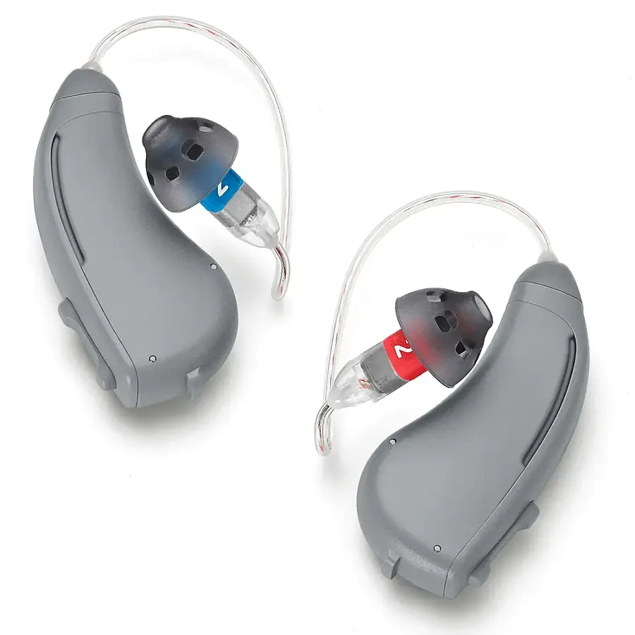 The text on the image is grouped and corrected as follows:

"World Volume Treble #1 OC Hearing Aid Brand in the U.S.: Circana, U.S. Retail Tracking Service, Nov 2022-Oct 2023, based on dollars."