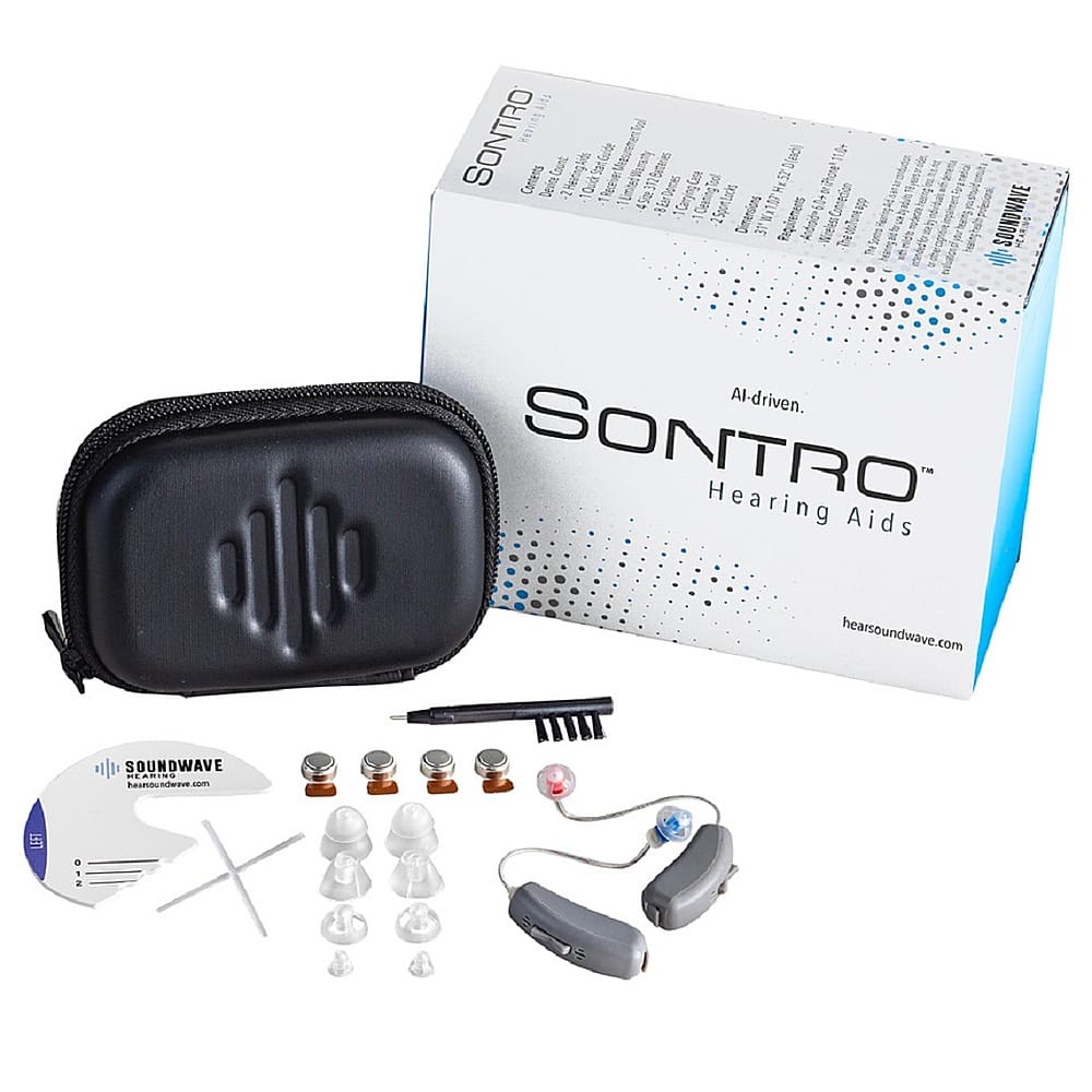 Best Buy Soundwave Hearing Sontro Hearing Aid Set, Model AI Grey 990002SWH.A2