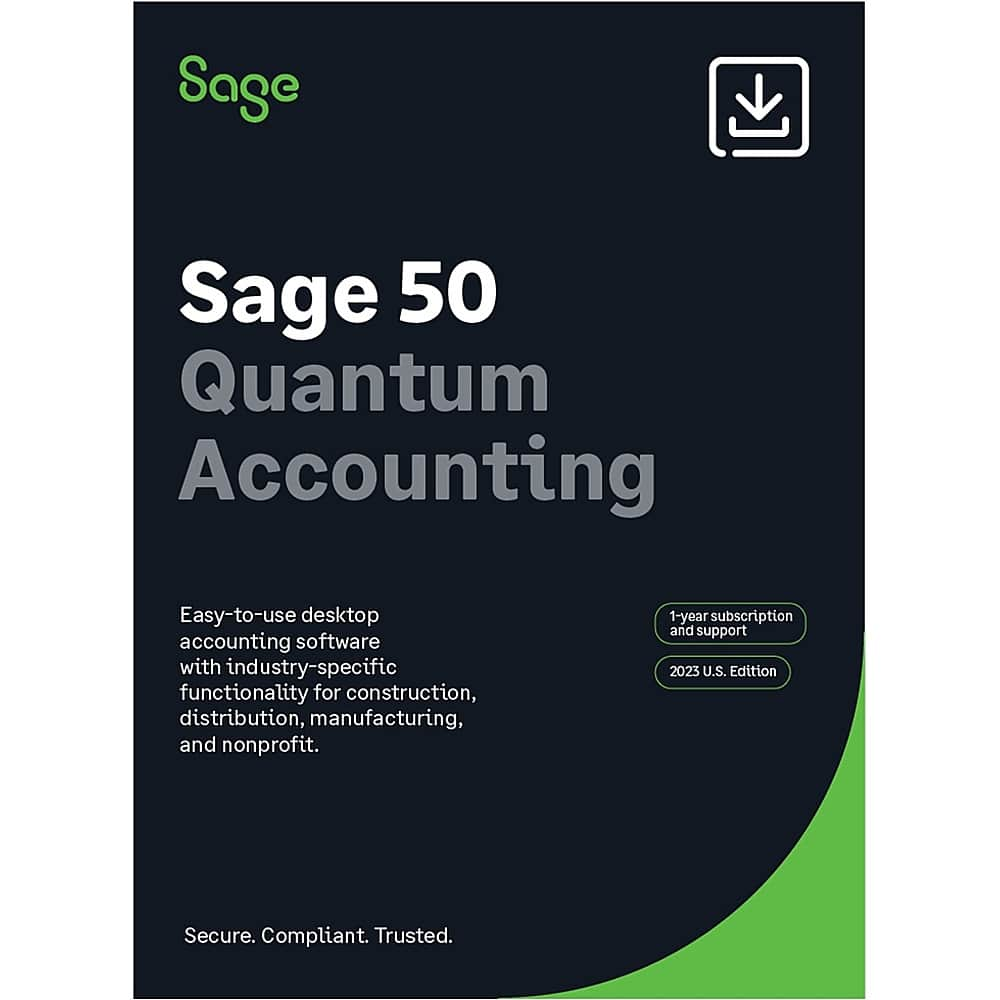 Best Buy Sage 50 Quantum Accounting 2023 (1User) (1Year Subscription