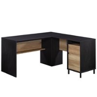Sauder - Acadia Way Modern L-Shaped Desk - Black/Brown - Front_Zoom